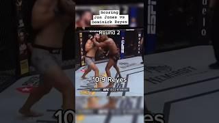 Scoring Jon Jones vs Dominick Reyes in 1 min #shorts #ufc #mma #jonjones #dominickreyes #robbery