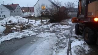 Erkheim-Unterallgäu – Hochwasser fordert Feuerwehren – Eisplatten sorgen für Probleme