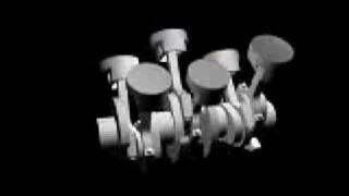 V6 engine animation - Flying pin #2