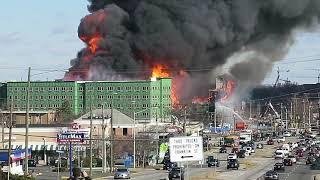 Fire erupts at Penn Daw's South Alex development, Alexandria area, Fairfax County, Feb. 8, 2020