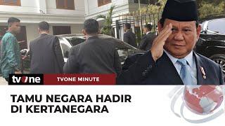 Momen Tamu Negara Temui Prabowo di Kertanegara H-1 Pelantikan | tvOne Minute