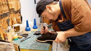 Japanese shoe repair craftsman! The process of replacing all the soles of 50-year-old shoes