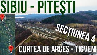 AUTOSTRADA A1 Curtea de Argeș - Tigveni | Sibiu-Pitesti Sectiunea 4 | Stadiu lucrari 14.12.24 | Porr