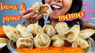 COOKING & EATING BIG MOMO CHALLENGE | PANEER MOMO RECIPE | KEEMA MOMO RECIPE | MOMO EATING ASMR