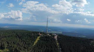 Droneflight - Ochsenkopf 2nd highest Mountain of Fichtelgebirge in Bavaria