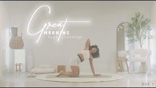 GREAT MORNING YOGA Challenge DAY 1 | The Ultimate Feel Good Yoga to Release Your 'Happy Hormones'!