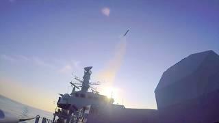 MBDA - HMS Argyll Type 23 Frigate First Supersonic Sea Ceptor Missiles Test Firing [1080p]