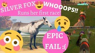 Silver Fox's FIRST EVER RACE.... epic fail... Rival Stars Horse Racing