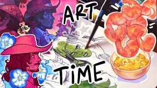 big art session and small updates  draw with me