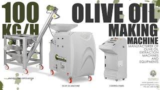 OLIVE OIL MACHINE 100KGH | olive oil extraction machine and olive washing and defoliation unit 100