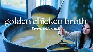 【Cook with me】Golden Chicken Broth, 2 ways to enjoy, easy Asian recipes | Tiffycooks Vlog