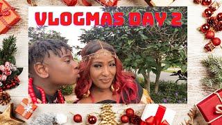 Vlogmas Day 2 2021 Christmas Pajamas Shopping || Outdoor Christmas Movie || Fabian eating it all