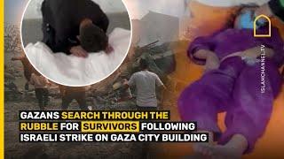 Tragic: Gazans Search for Survivors After Devastating Israeli Airstrike | Islam Channel