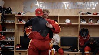 Wolf gets the game puck after his first-career shutout | Calgary Flames