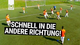 Dribbling und Richtungswechsel ↔️  im Technikerkreis ⭕  Jugend-Fussballtraining 