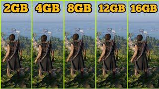 ASSASSIN'S CREED ODYSSEY 2GB VS 4GB VS 8GB VS 12GB VS 16GB RAM COMPARISON