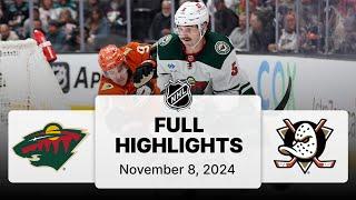 NHL Highlights | Wild vs. Ducks - November 8, 2024