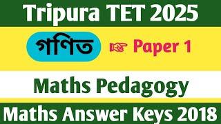 Maths pedagogy for Tripura TET 2025 || Maths answer keys 2018