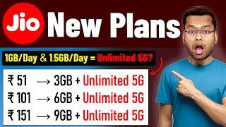 Jio Unlimited 5G Data Plan - Jio True Unlimited Upgrade Plan 51, 101, 151 | Jio New Plans 2024