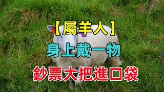 【屬羊終身吉祥物】屬羊人身上戴一物，鈔票大把進口袋，喜事連連！