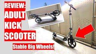 REVIEW: Adult KICK SCOOTER w/ Stable Big Wheels!  - Lightweight and Foldable!