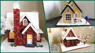 Three DIY Christmas House Ideas Using Cardboard /How to Make DIY Christmas House