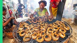 Eating in Africa’s Biggest Floating Slum!! Seafood Factories!!