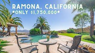 Luxury in the Hills: Touring a 9-Acre Ramona Estate : Views of San Pasqual Valley! (ONLY $1,750,000)