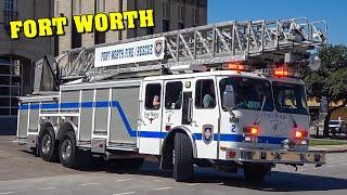 [38 YEAR OLD LADDER TRUCK!] - Fort Worth FIRE Department | STATION 2 responding to 4 incidents!