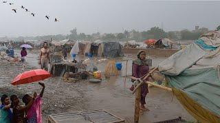 Heavy  Rain in Village Punjab | Village People Life in Sawan Rain