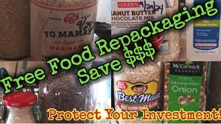 Free Food Repackaging Ideas/Protect Your Investment#prepperpantry #preppingonabudget