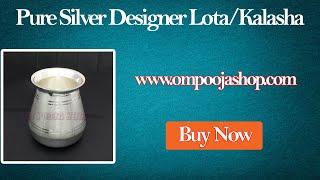 Pure Silver Designer Lota/Kalash #ompoojashop Om Pooja Shop