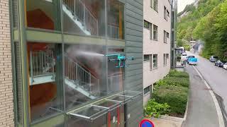 KTV Working Drone window cleaning