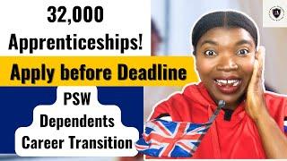 More than 32,000 apprenticeships available. Apply before deadline. IELTS not needed