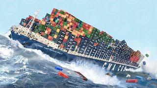 LIFE INSIDE Big Container Ships in Storms: How Container Ships Not Sink when Hit By Monster Waves