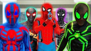 TEAM SPIDER-MAN vs BAD GUY TEAM || SPECIAL LIVE ACTION STORY 4 - HOMIC