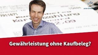 Gewährleistung ohne Kaufbeleg - Geht das? | Rechtsanwalt Dr. Achim Zimmermann