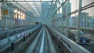 4K - Yurikamome Line in Tokyo, Japan during Sunset (ゆりかもめ) - Odaiba, Rainbow Bridge