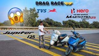 TVS JUPITER 125 VS HERO MAESTRO EDGE 125 || DRAG RACE || @DRAGGER_JATIN