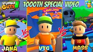 1000th Video |1 vs 1 with friends in Stumble Guys gameplay|On vtg!