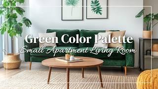 Green Color Palette Ideas for a Cozy Small Apartment Living Room!