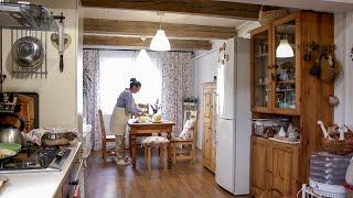 One day in the village. Preparing for winter: picking rose hips, pickling cabbage, sewing an apron