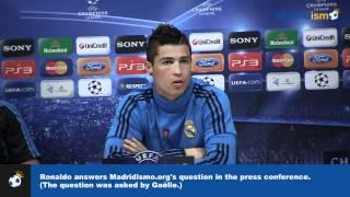 Cristiano Ronaldo answers Madridismo.ORG (CSKA match press conference)