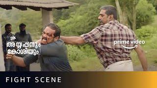 Biju Menon's Fight Scene | AK Ayyappanum Koshiyum | Prithviraj Sukumaran | Amazon Prime Video