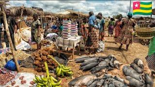 Biggest organic food market Addidogome lomé Togo . Cost of living in west Africa 2024.