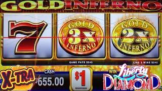 WIN AFTER WIN ON 2X 3X GOLD INFERNO! NEW! 3 Reel Huff N XTRA Puff + LIBERTY DIAMOND SLOT PLAY!