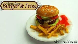 Miniature burger & fries - Polymer clay tutorial