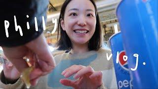 vlog.和妈妈的费城之旅~reading terminal market,city hall,美术馆,自由钟,吃龙虾