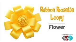 How to Make a Ribbon Rosette Loopy Flower - TheRibbonRetreat.com