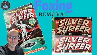 Removal of Foxing using a Mask on Silver Sufer #1